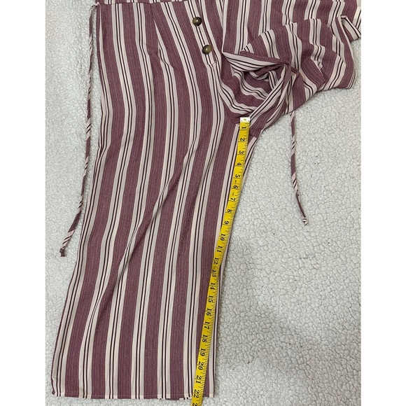 Band of Gypsies Purple and White Jumpsuit with Puff Sleeves - Picture 13 of 13